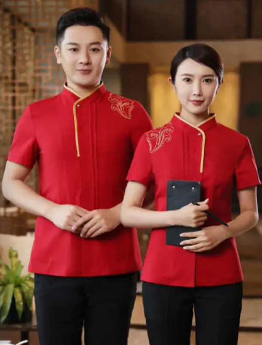 工作服，酒店工作服，紅色酒店工作服，工作服制服